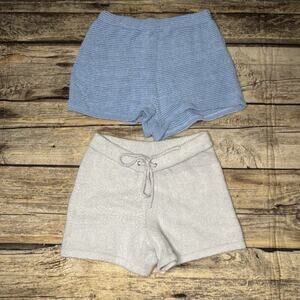 Iris Shein Womens 2 Cozy Shorts Size Large Blue Gray Lot